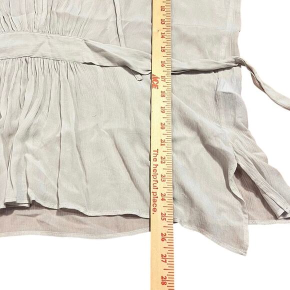 AllSaints Oversized Belted Blouse Size US 0 Cream Lightweight Drapey Flattering - Picture 4 of 5